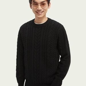 Scotch and Soda - Men's Cable Knit Sweater - Size Small - Black